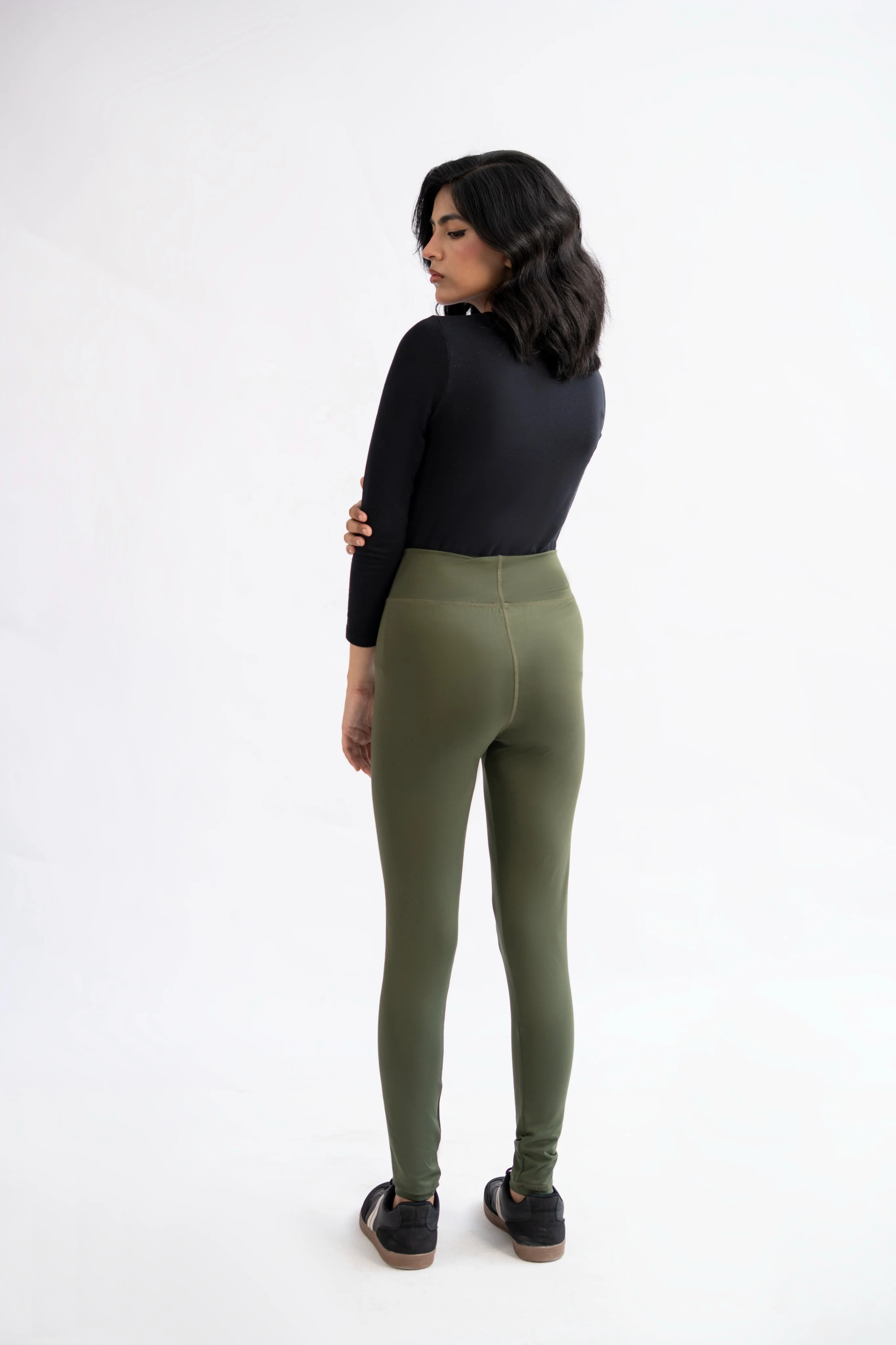 Pack of 2 Premium Slim Fit Tights + Free T-Shirt(Olive Green & Charcol Grey) E6 - Image 23