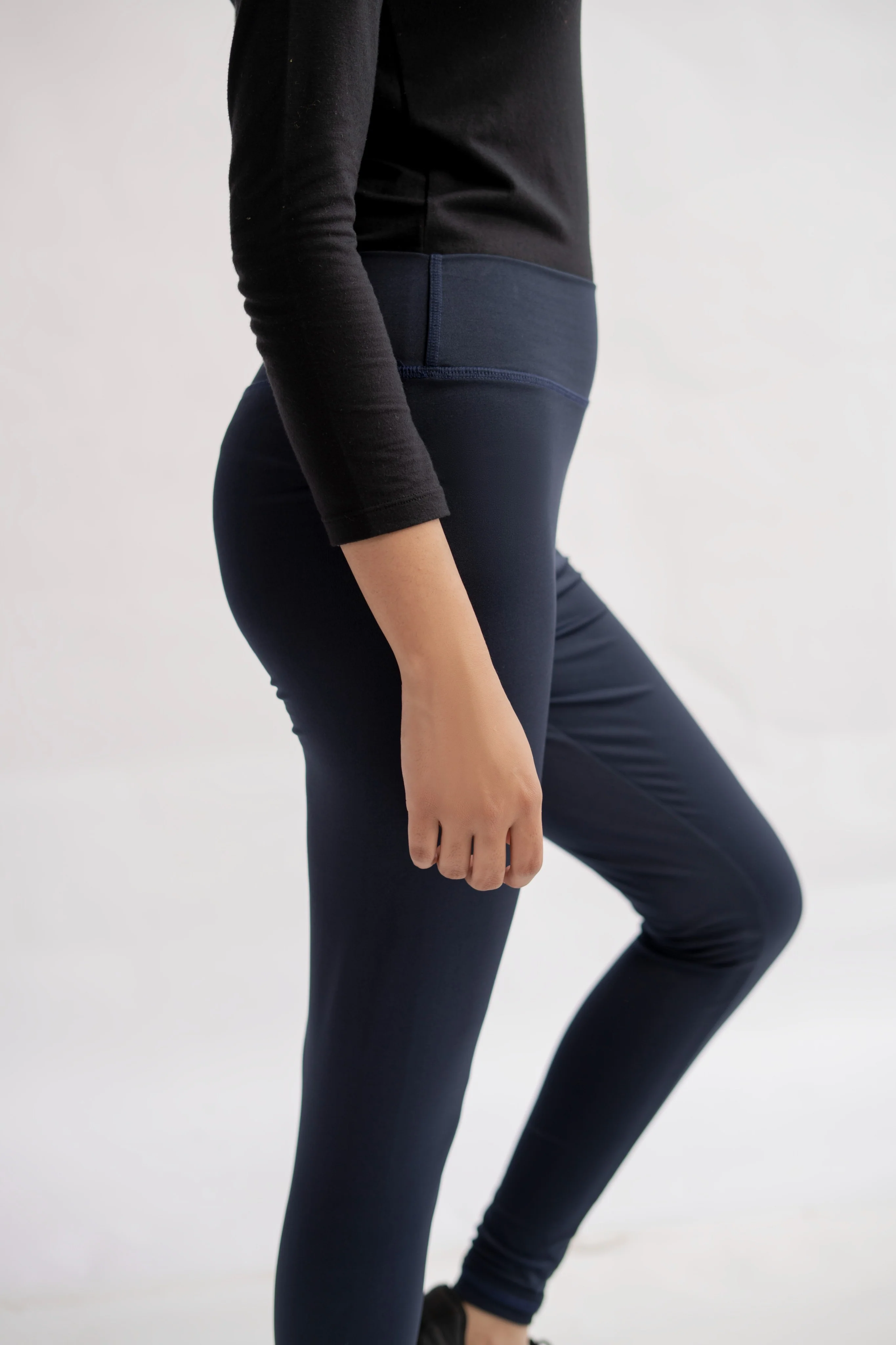 Pack of 3 Premium Slim Fit Tights + Free T-Shirt (Navy Blue, Black, Olive Green) E7 - Image 15