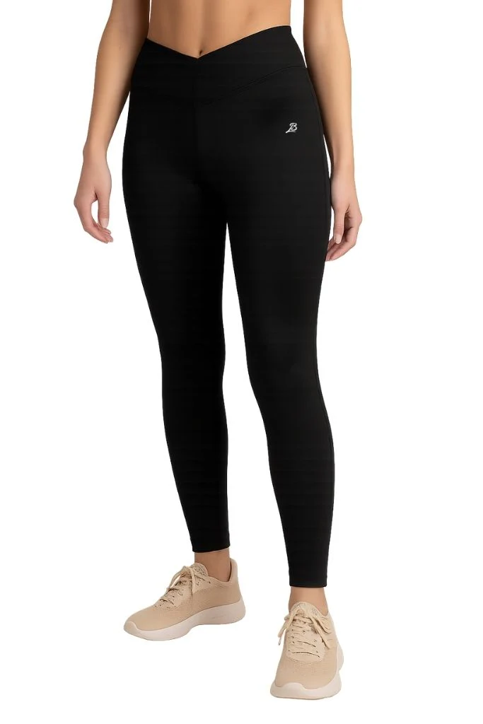 Pack of 2 Premium Slim Fit Tights + Free T-Shirt (Navy Blue & Black) E5 - Image 5