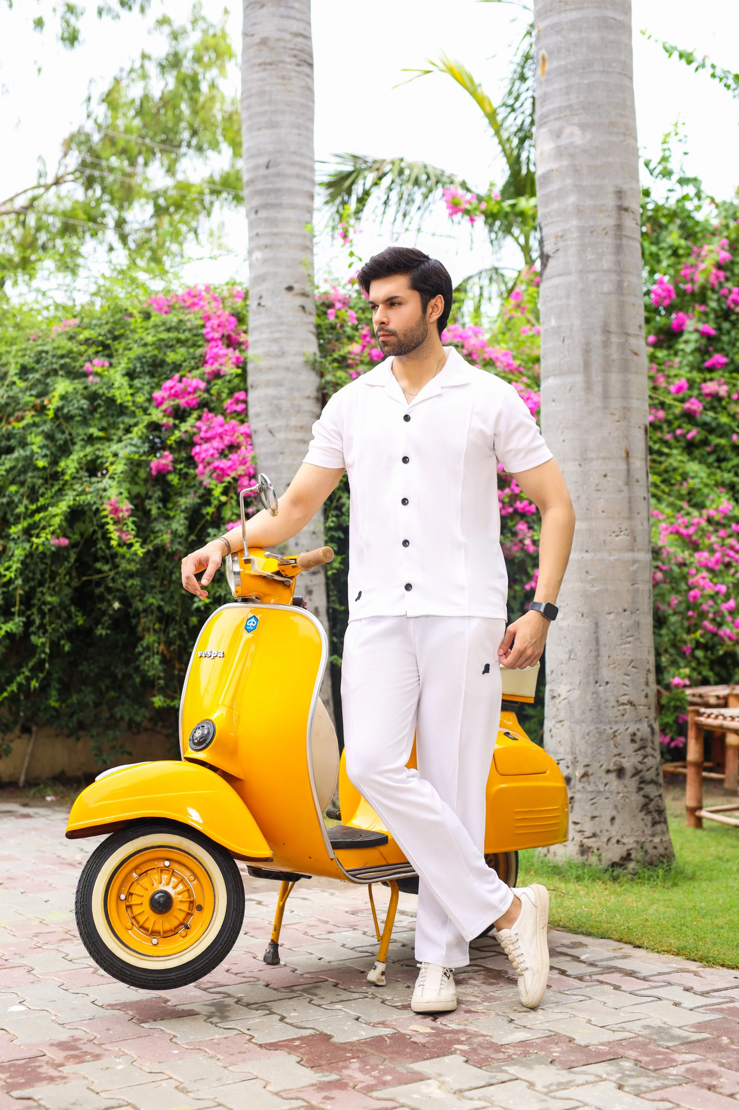 Waffle White Half-Sleeve Safari Suit for Men – Premium Summer Safari Suit in Pakistan B2 - Image 2