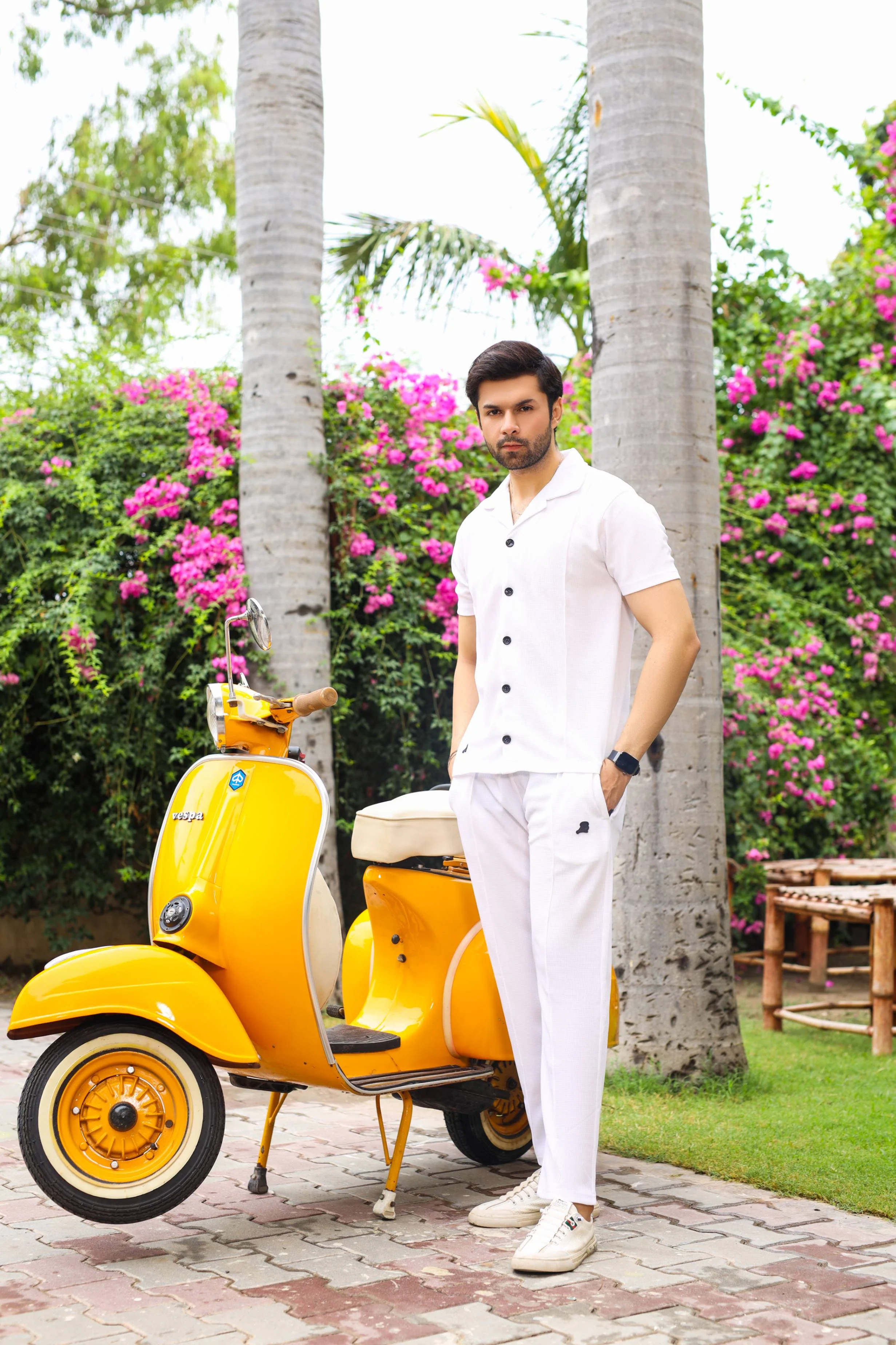 Waffle White Half-Sleeve Safari Suit for Men – Premium Summer Safari Suit in Pakistan B2 - Image 4